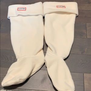 White fleece Hunter boot socks, size large